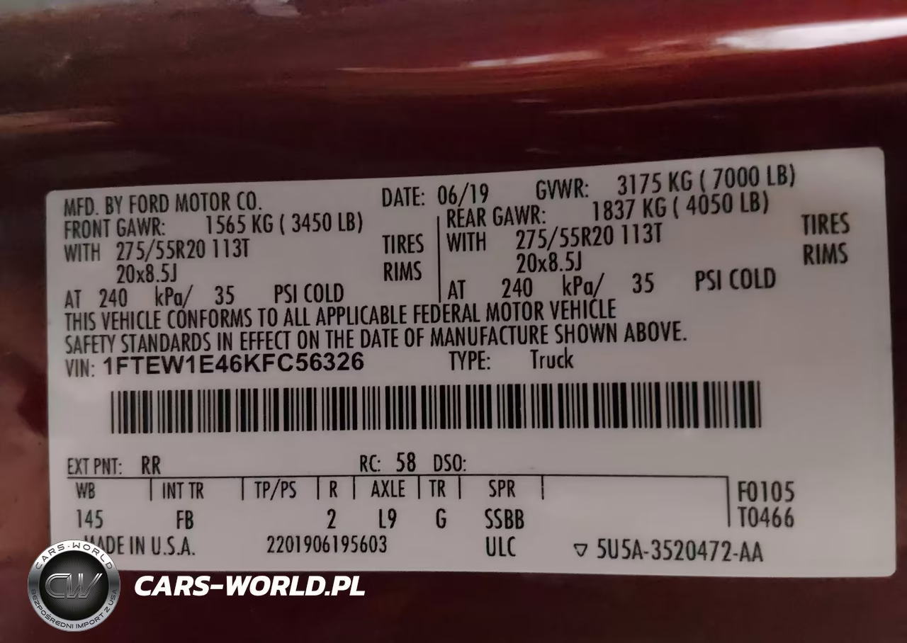 2019 Ford F-150 Xlt VIN:1FTEW1E46KFC56326 - 9
