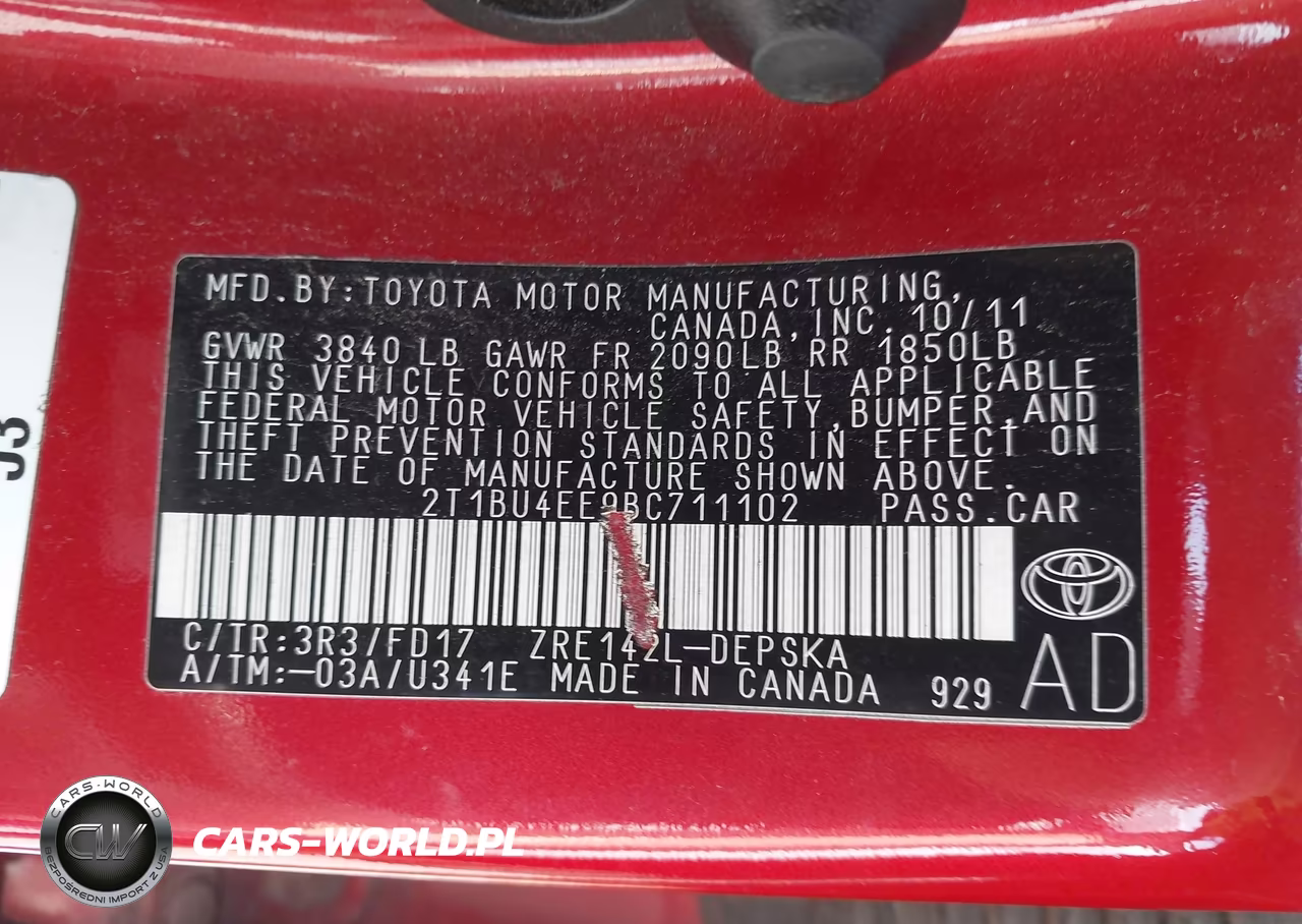 2011 Toyota Corolla S VIN:2T1BU4EE9BC711102 - 9