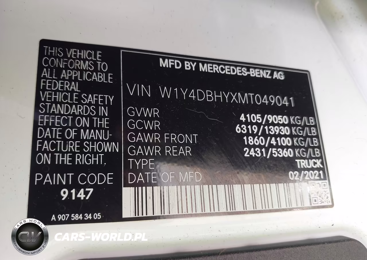 2021 Mercedes-Benz Sprinter 2500 Standard Roof I4 Diesel VIN:W1Y4DBHYXMT049041 - 9