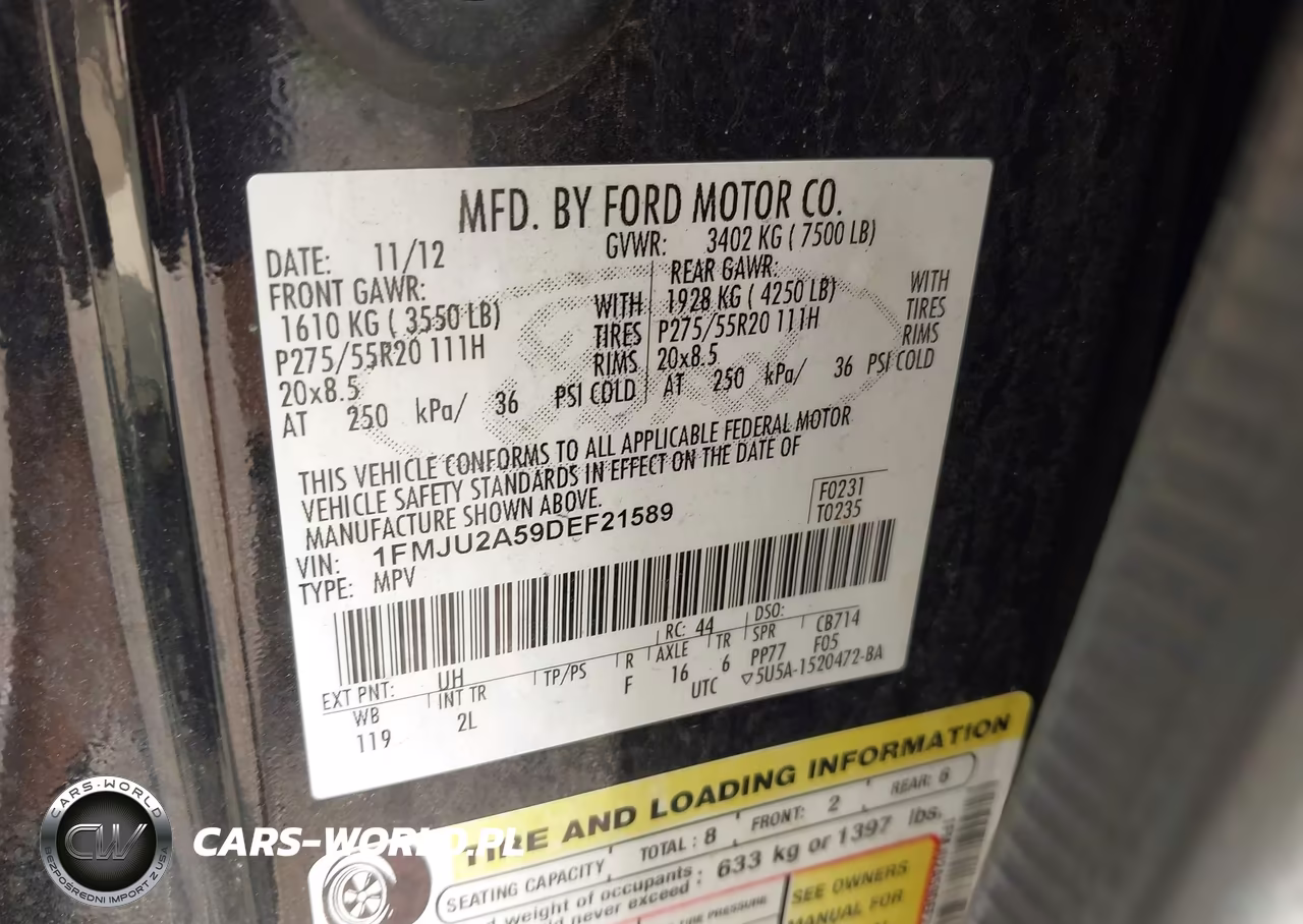2013 Ford Expedition Limited VIN:1FMJU2A59DEF21589 - 9