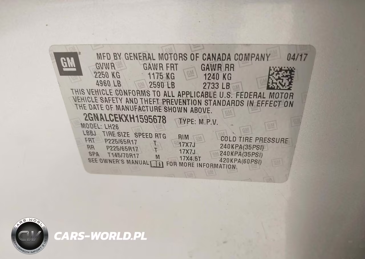 2017 Chevrolet Equinox Lt VIN:2GNALCEKXH1595678 - 9