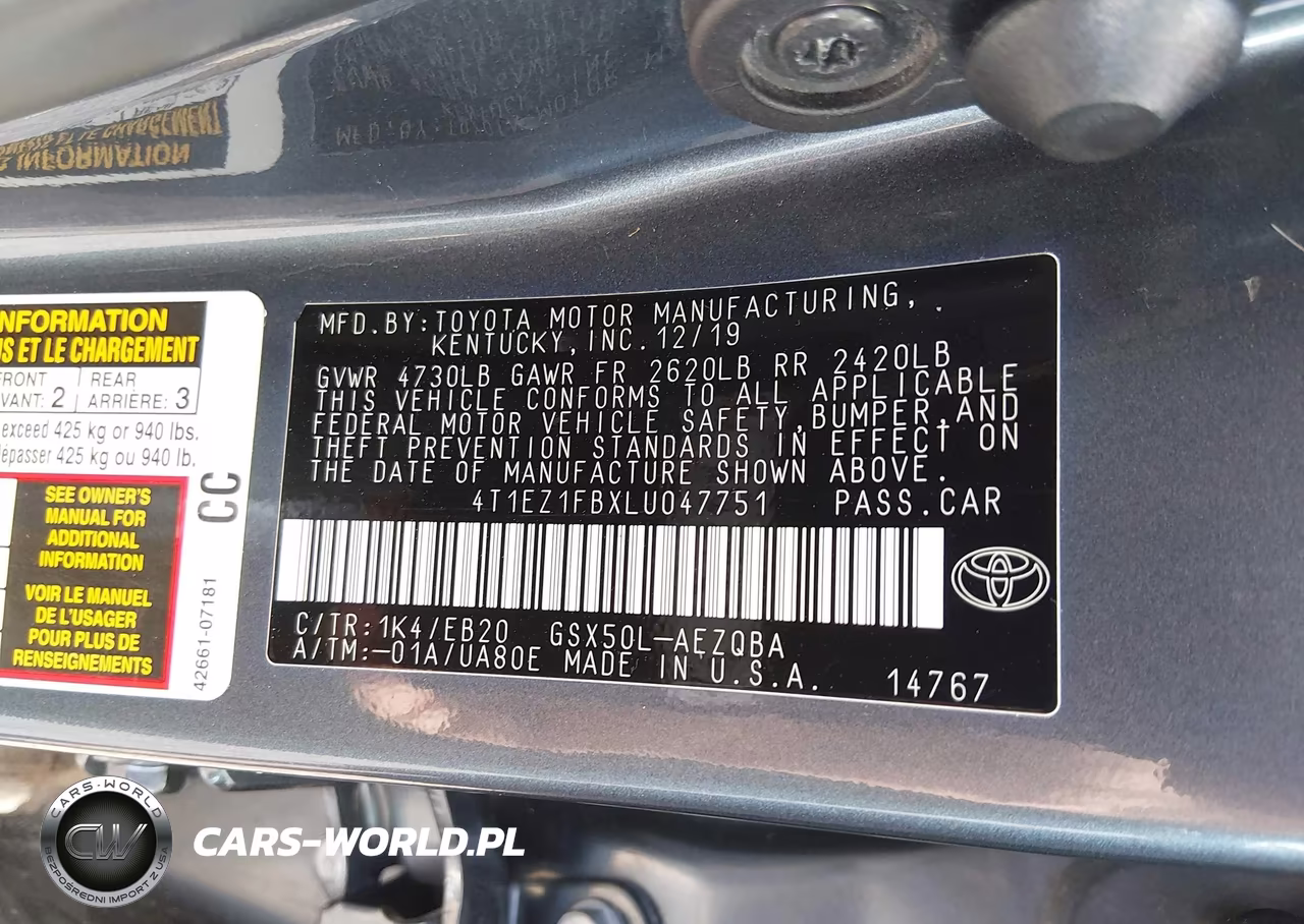 2020 Toyota Avalon Xse VIN:4T1EZ1FBXLU047751 - 9