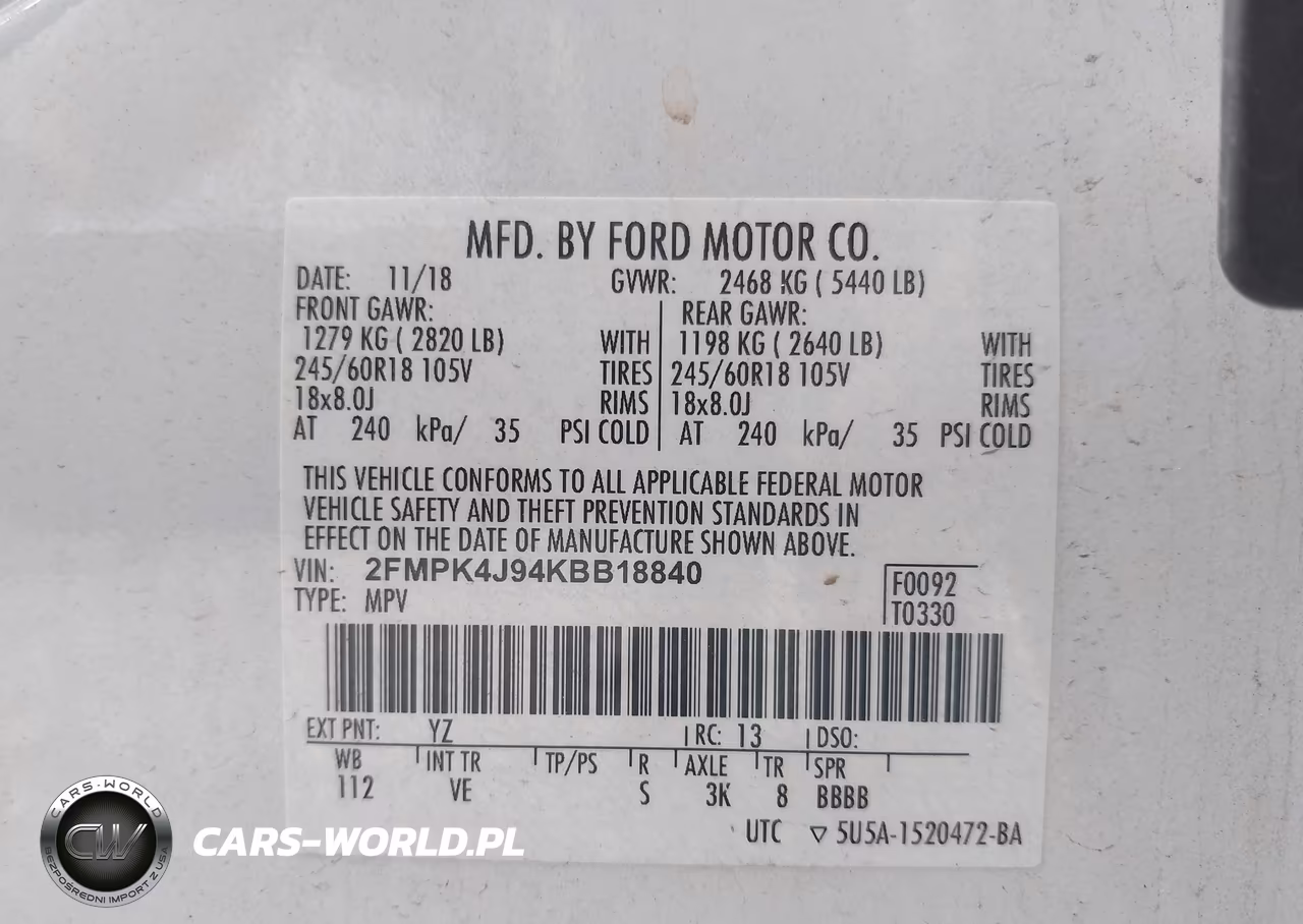 2019 Ford Edge Sel VIN:2FMPK4J94KBB18840 - 9