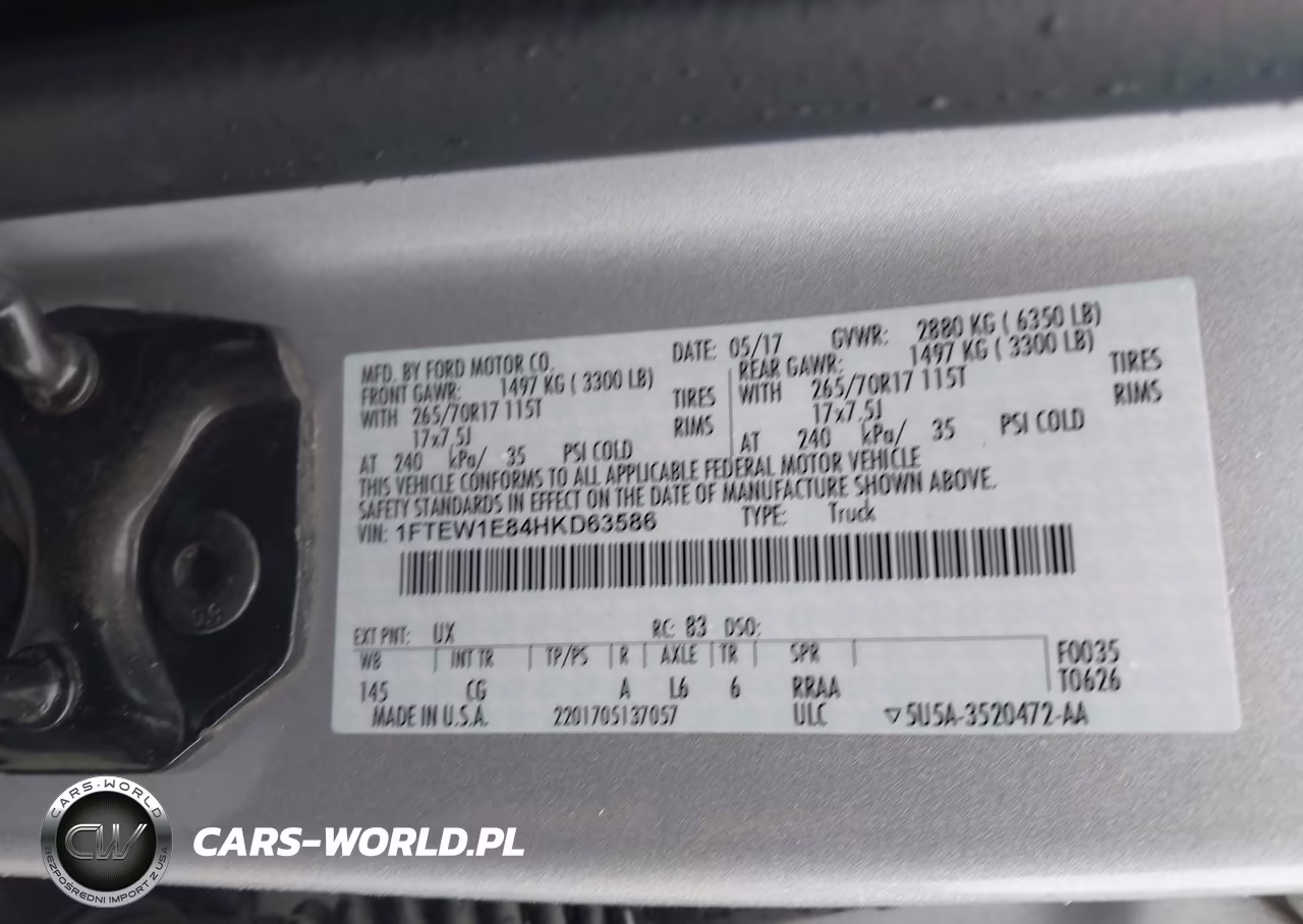 2017 Ford F-150 Xl VIN:1FTEW1E84HKD63586 - 9