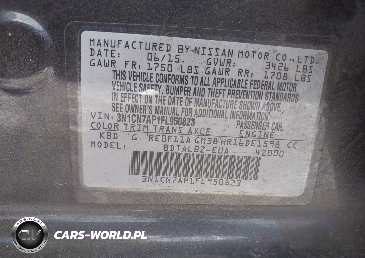 2015 Nissan Versa 1.6 Sv VIN:3N1CN7AP1FL950823 - 9