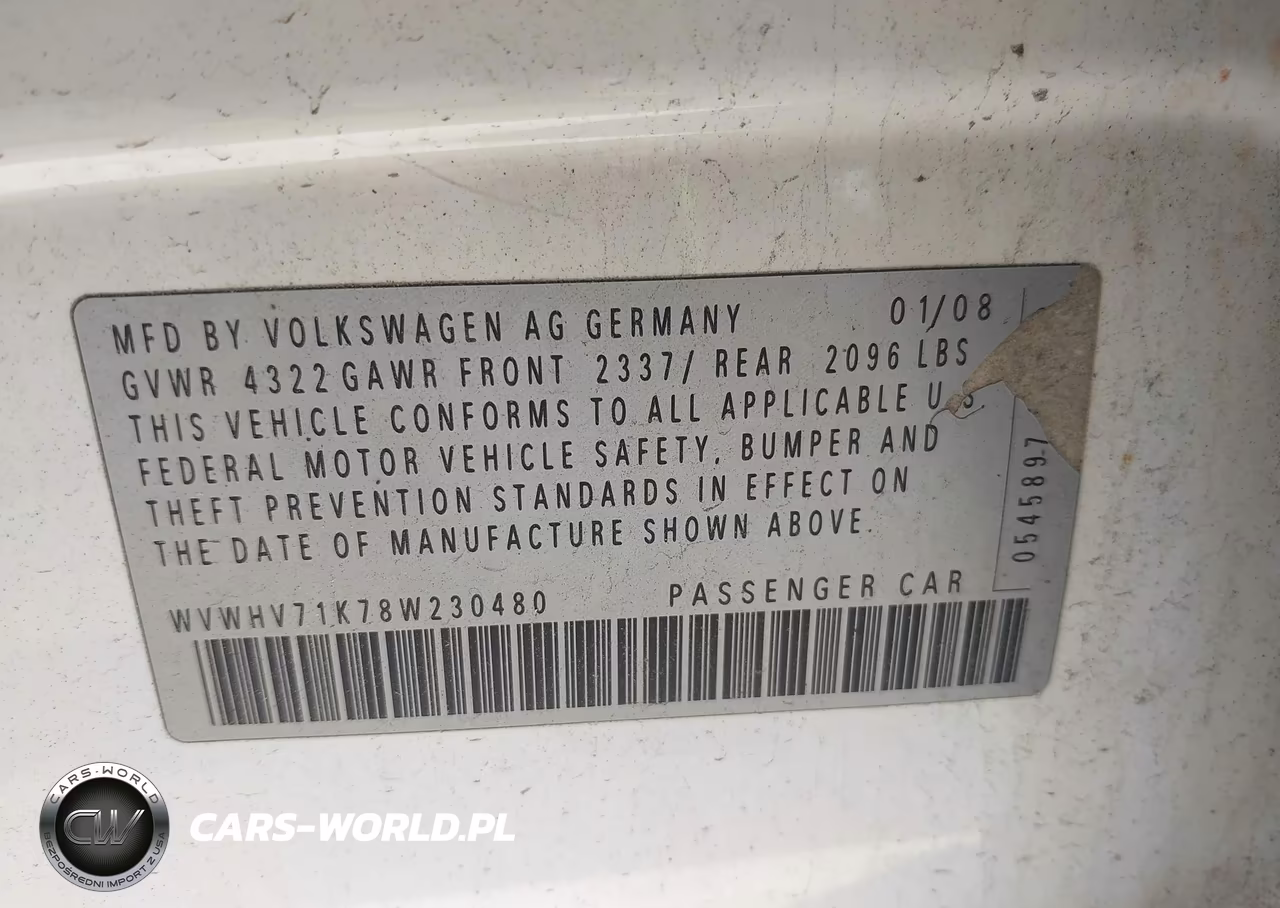 2008 Volkswagen Gti 4-Door VIN:WVWHV71K78W230480 - 9