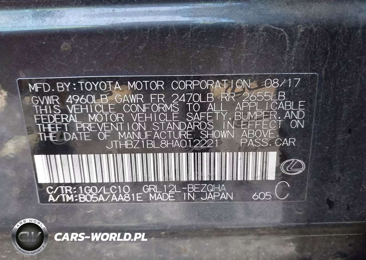 2017 Lexus Gs 350 VIN:JTHBZ1BL8HA012221 - 9