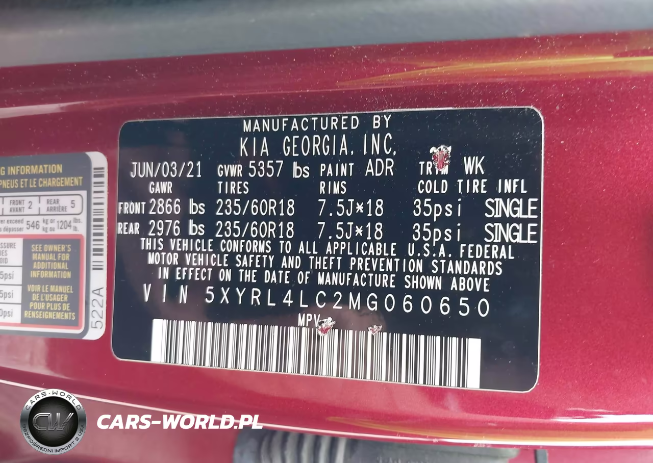 2021 Kia Sorento S VIN:5XYRL4LC2MG060650 - 9