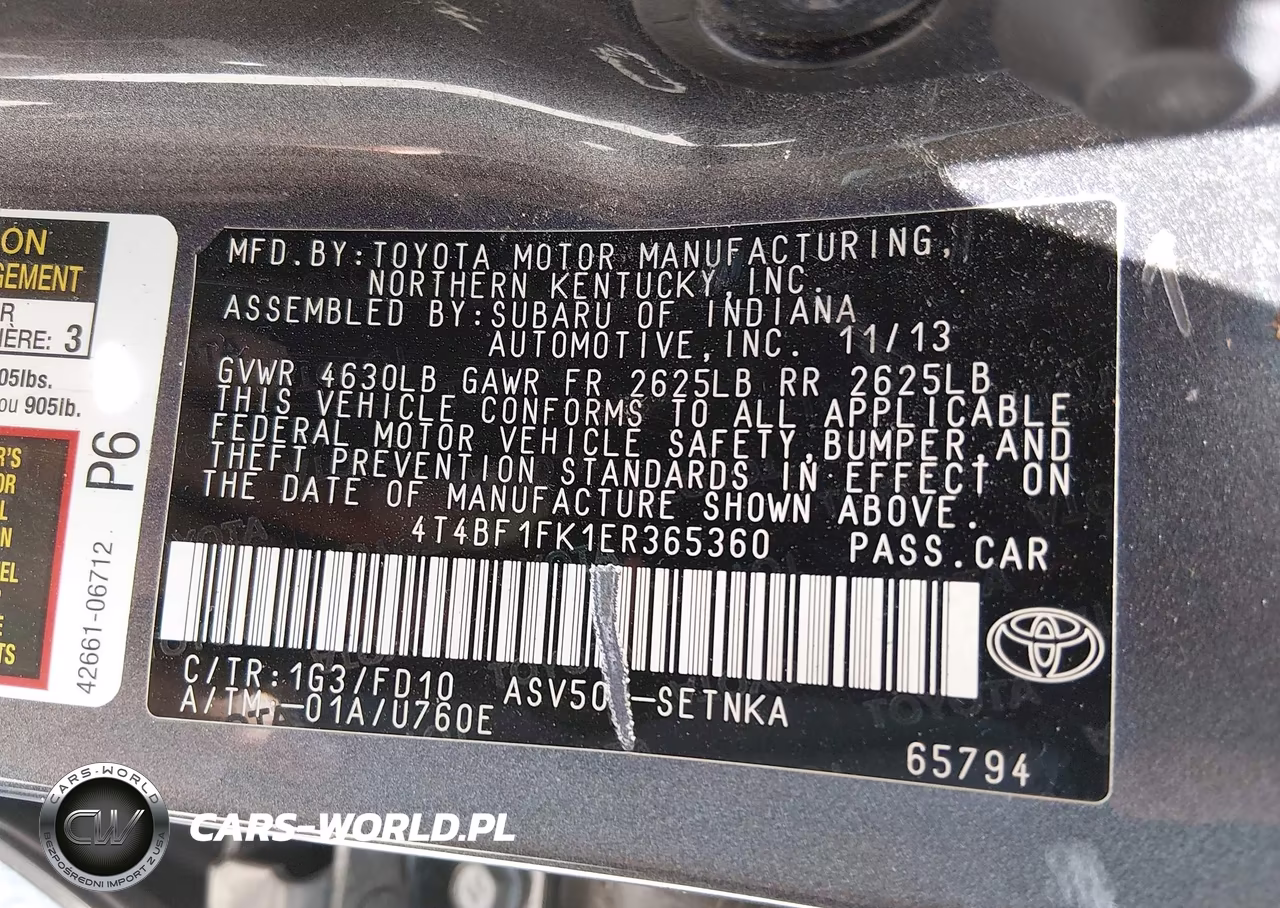 2014 Toyota Camry Le VIN:4T4BF1FK1ER365360 - 9