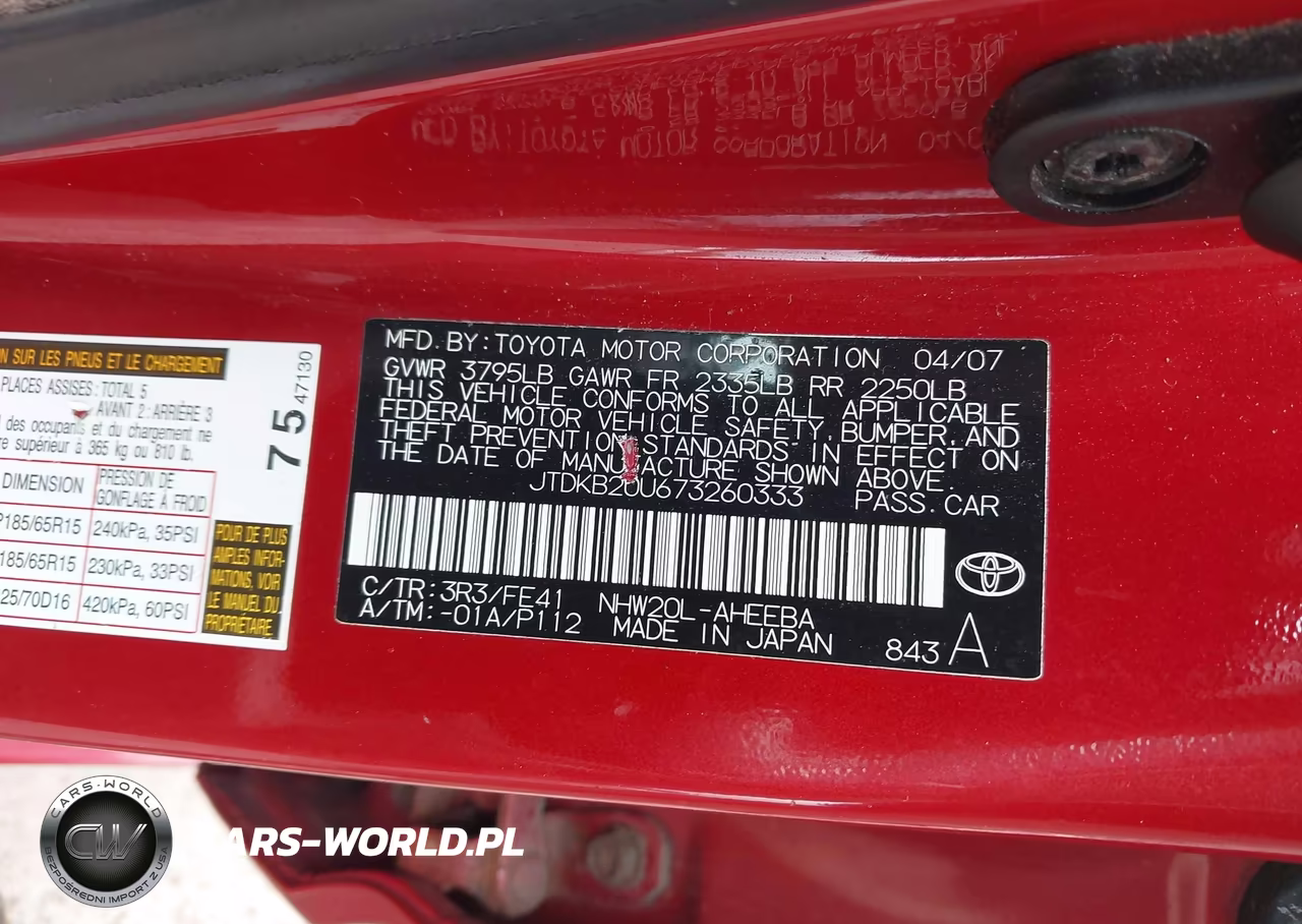 2007 Toyota Prius VIN:JTDKB20U673260333 - 9