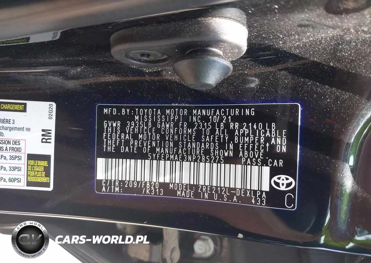 2022 Toyota Corolla Le VIN:5YFEPMAE3NP285275 - 9