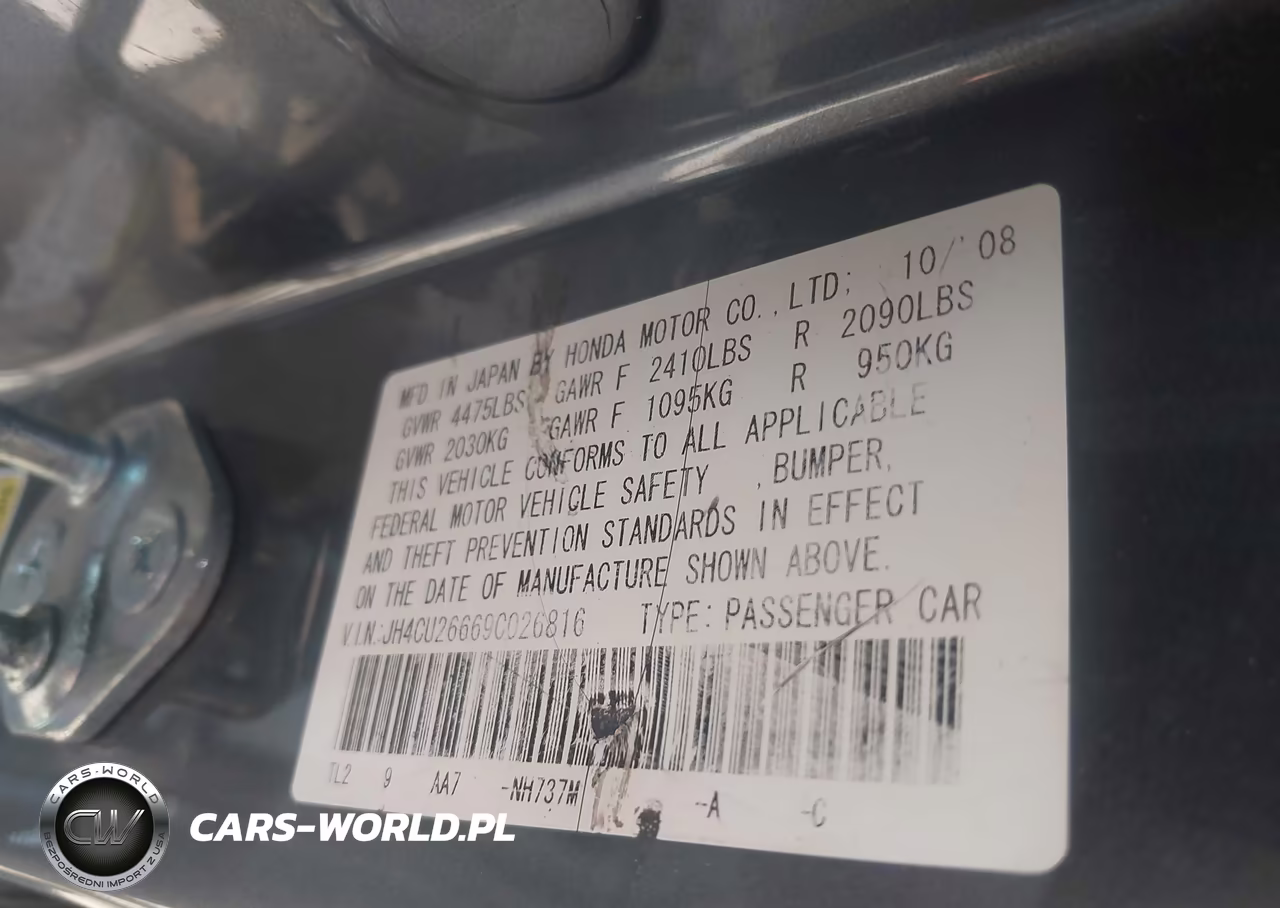 2009 Acura Tsx VIN:JH4CU26669C026816 - 9