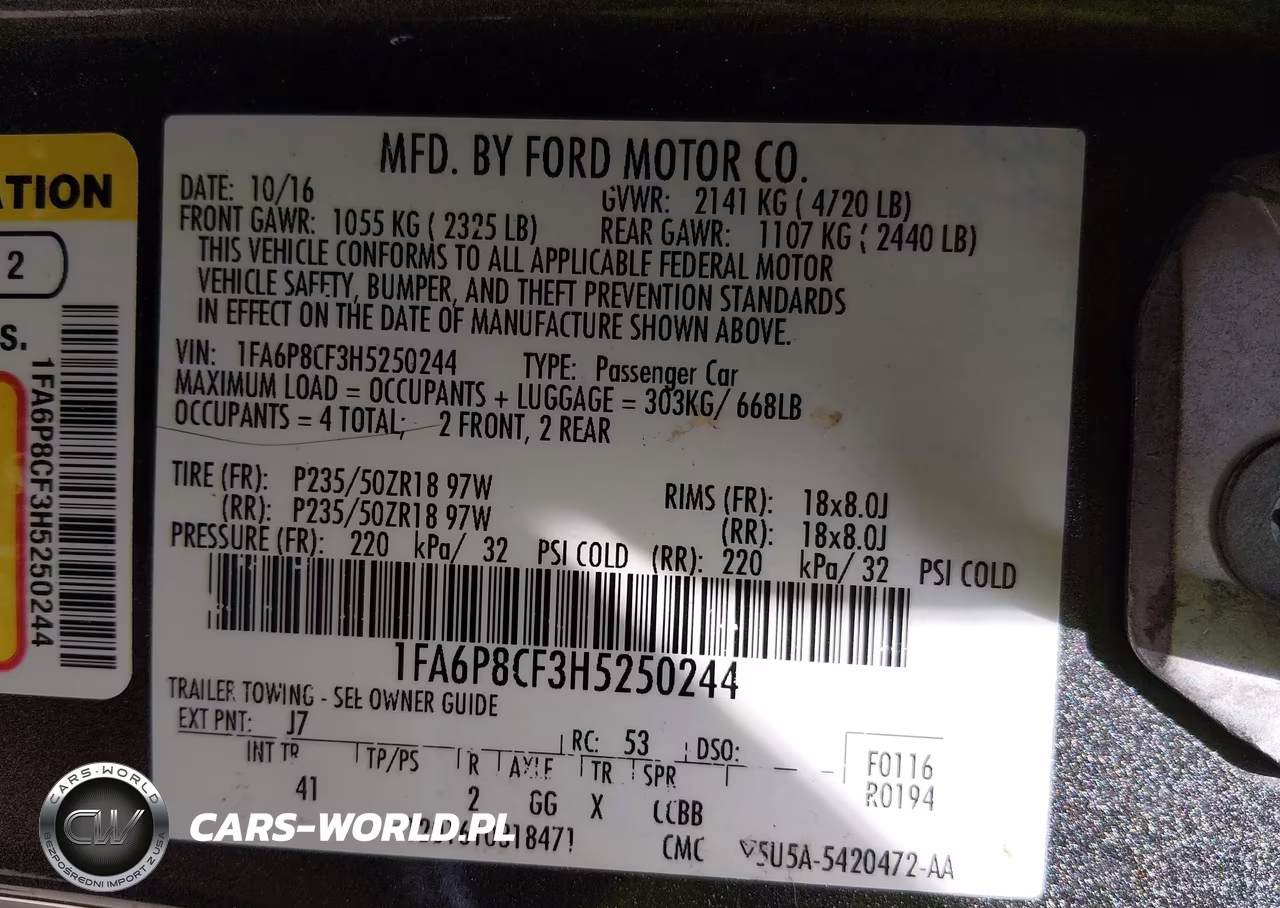 2017 Ford Mustang Gt-Gt Premium VIN:1FA6P8CF3H5250244 - 9