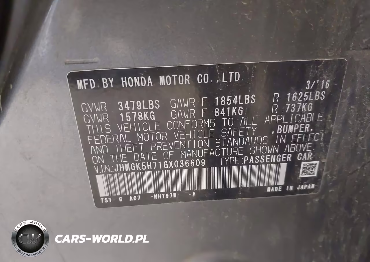 2016 Honda Fit Ex VIN:JHMGK5H71GX036609 - 9