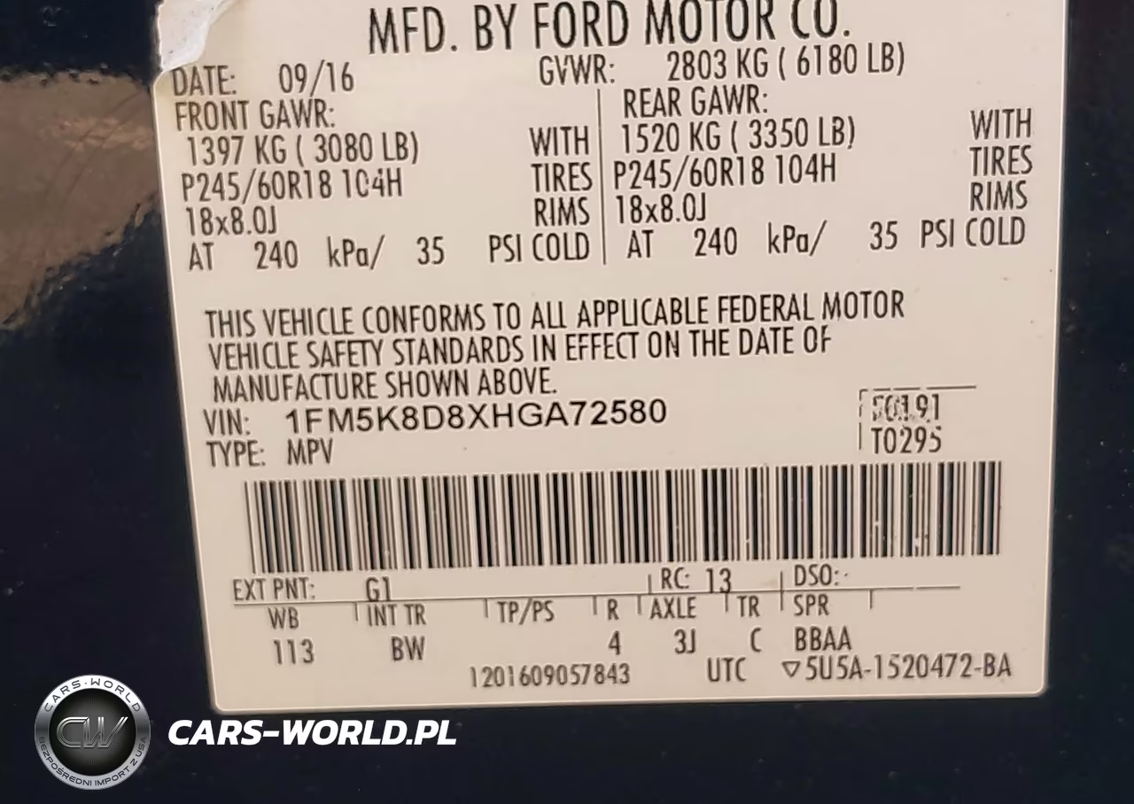 2017 Ford Explorer Xlt VIN:1FM5K8D8XHGA72580 - 9