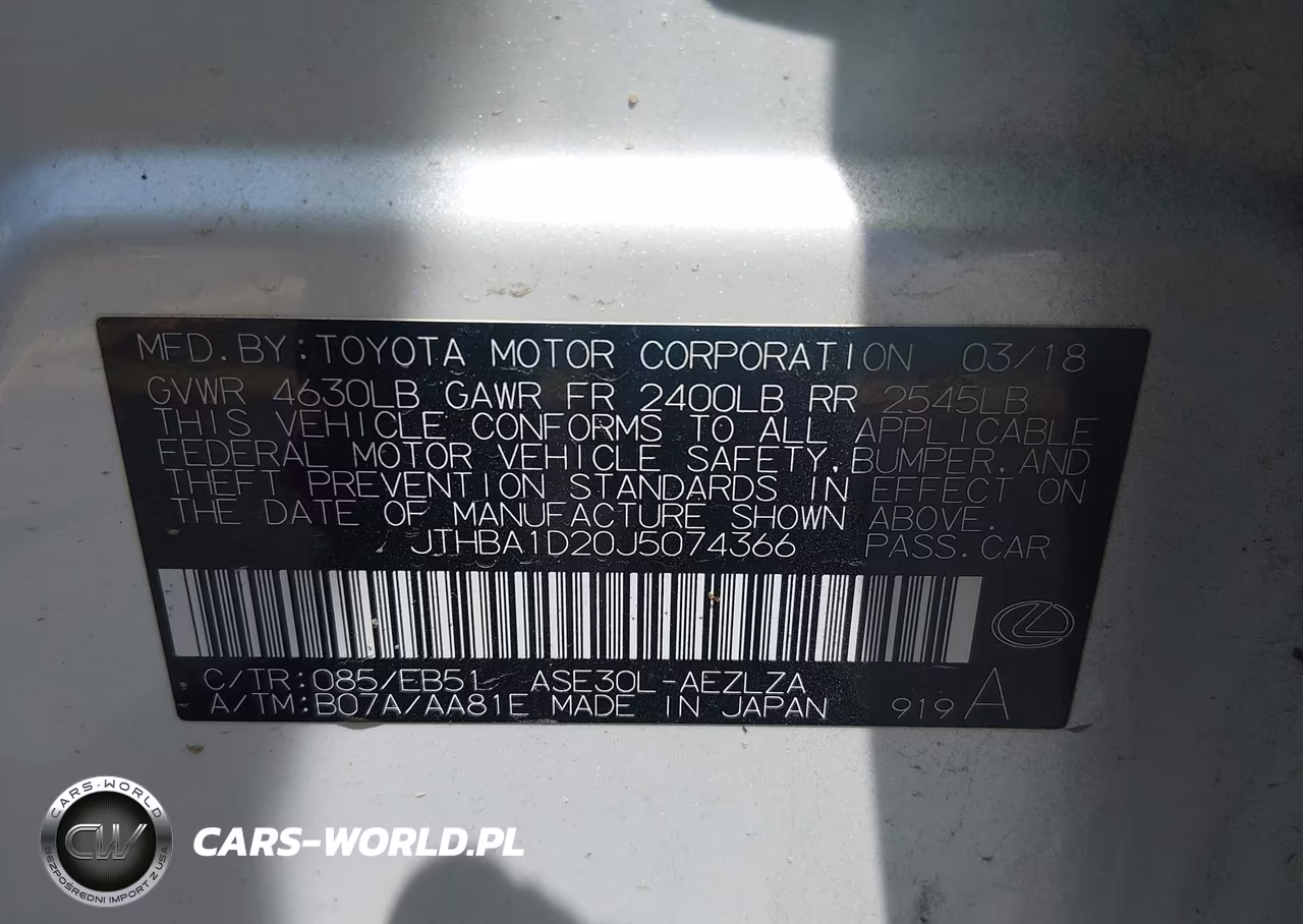 2018 Lexus Is 300 VIN:JTHBA1D20J5074366 - 9