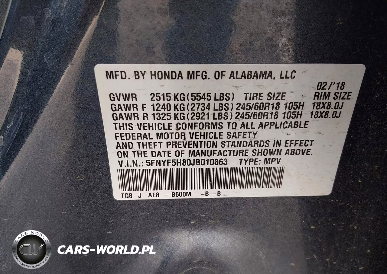 2018 Honda Pilot Ex-L VIN:5FNYF5H80JB010863 - 9