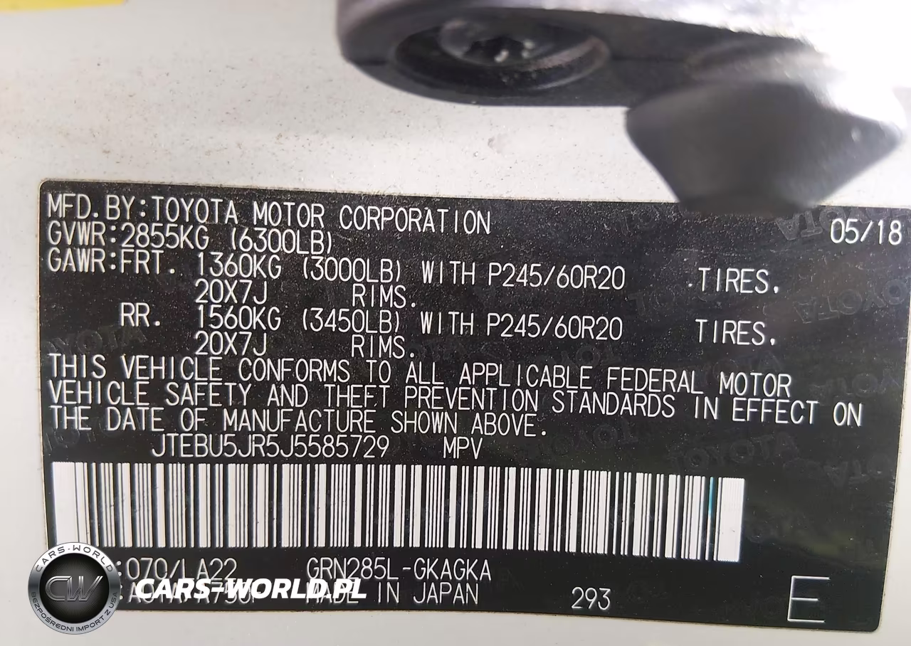2018 Toyota 4Runner Limited VIN:JTEBU5JR5J5585729 - 9