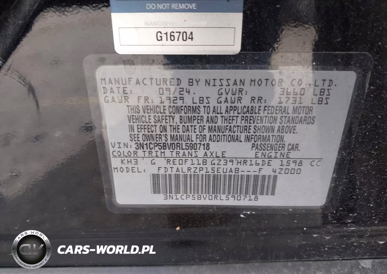 2024 Nissan Kicks S Xtronic Cvt VIN:3N1CP5BV0RL590718 - 9