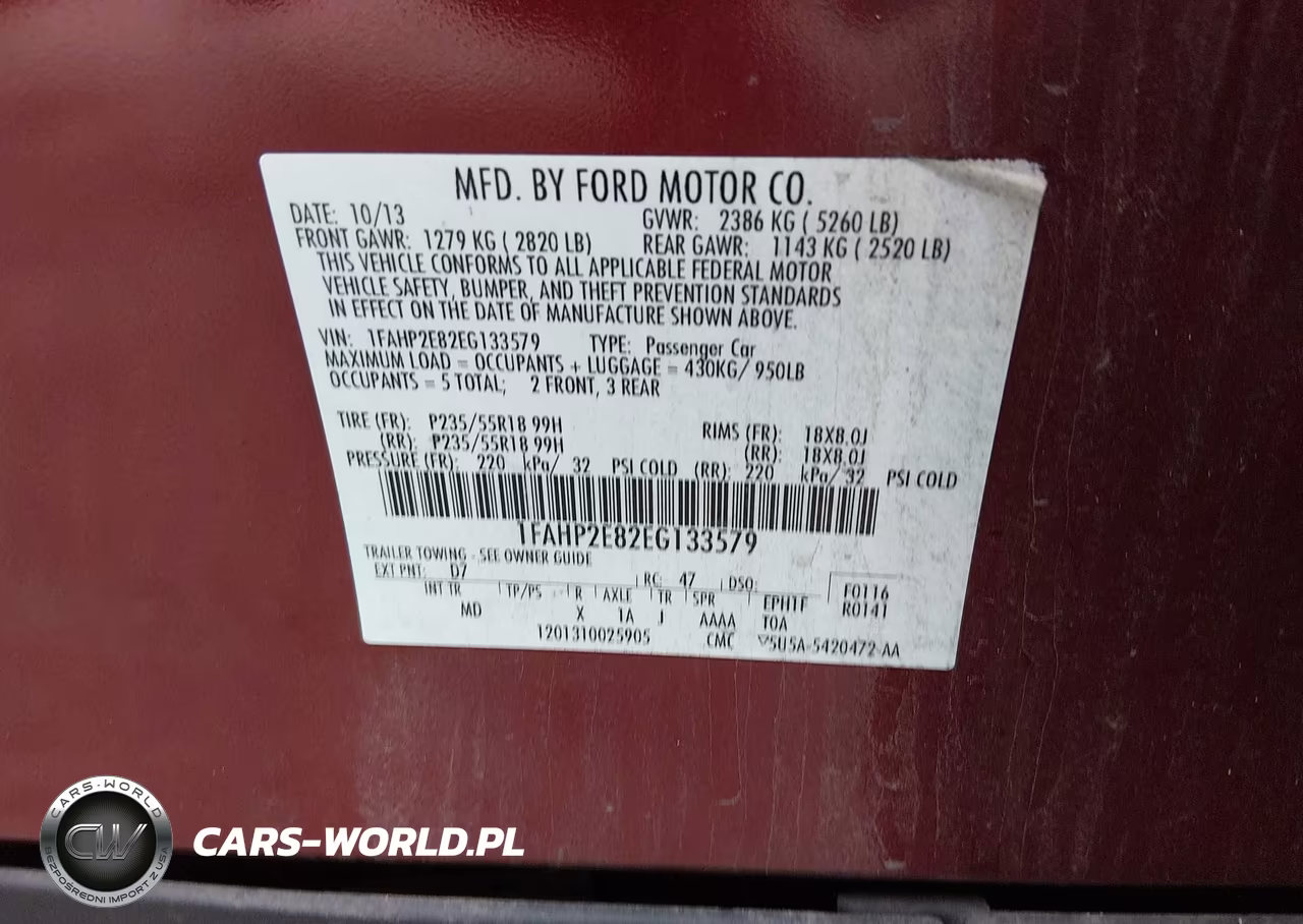 2014 Ford Taurus Sel VIN:1FAHP2E82EG133579 - 9