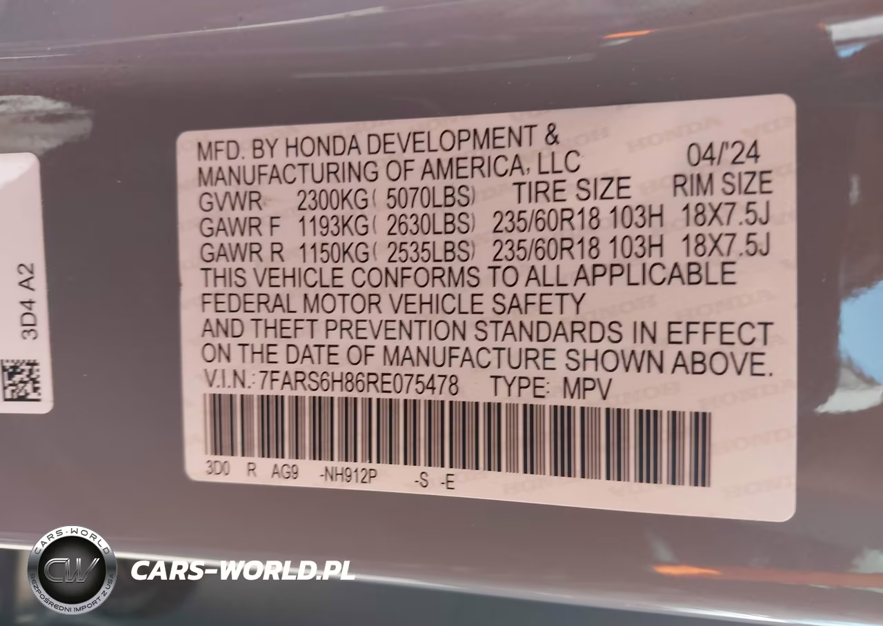 2024 Honda Cr-V Hybrid Sport-L VIN:7FARS6H86RE075478 - 9