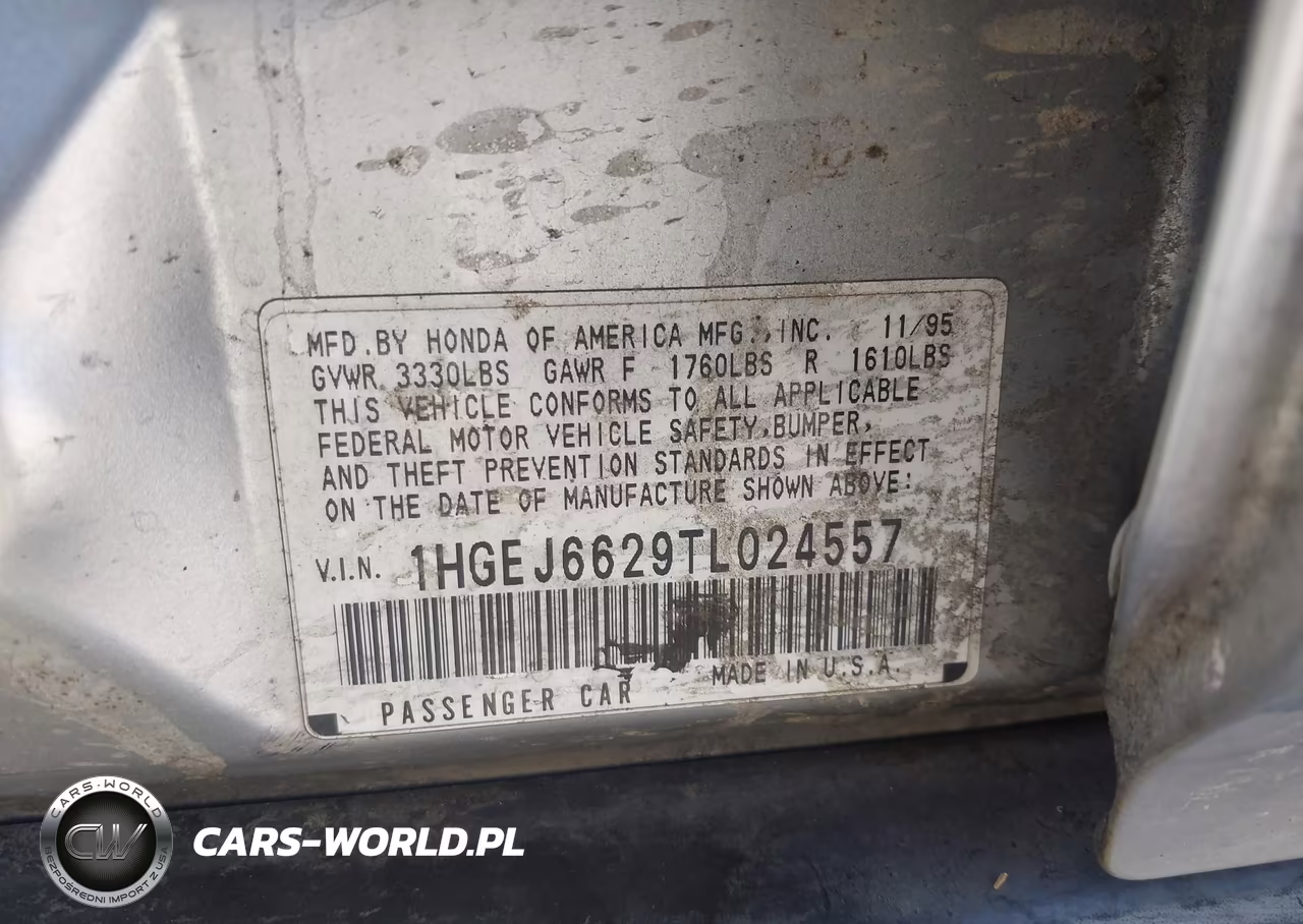1996 Honda Civic Dx VIN:1HGEJ6629TL024557 - 9