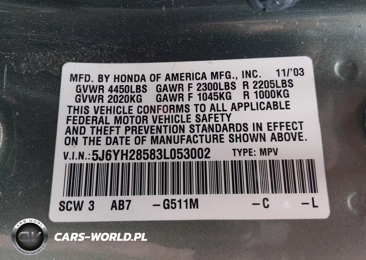 2003 Honda Element Ex VIN:5J6YH28583L053002 - 9