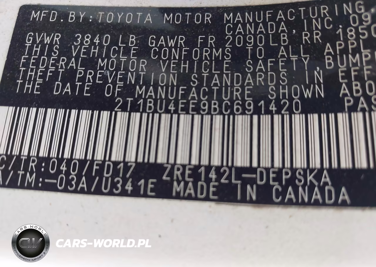 2011 Toyota Corolla S VIN:2T1BU4EE9BC691420 - 9
