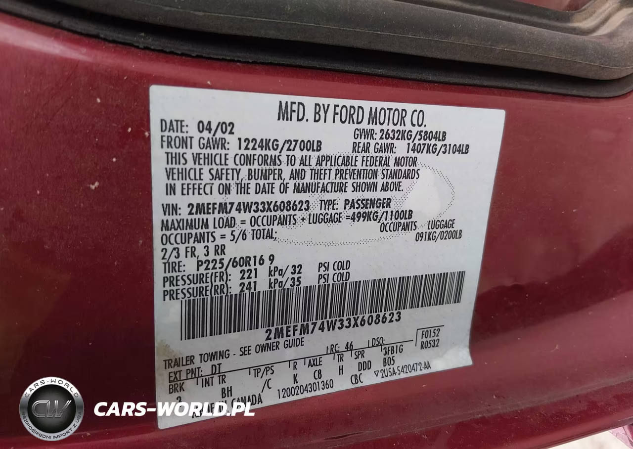 2003 Mercury Grand Marquis Gs VIN:2MEFM74W33X608623 - 9