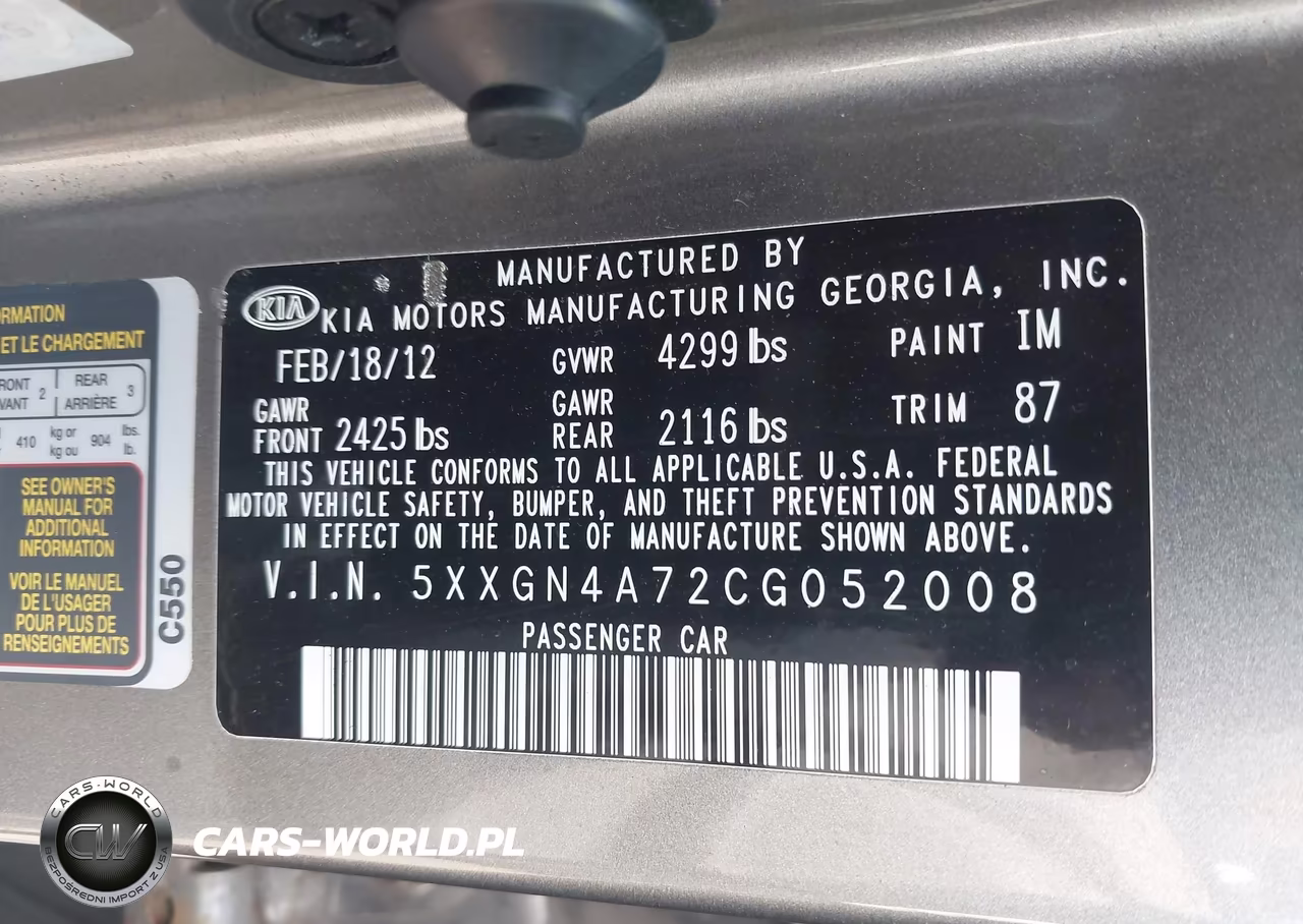 2012 Kia Optima Ex VIN:5XXGN4A72CG052008 - 9