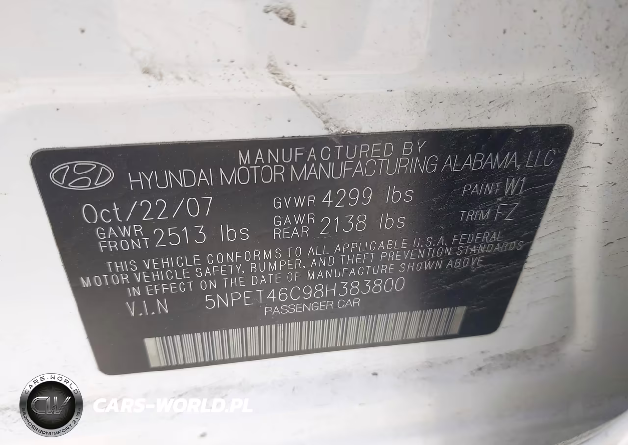 2008 Hyundai Sonata Gls VIN:5NPET46C98H383800 - 9