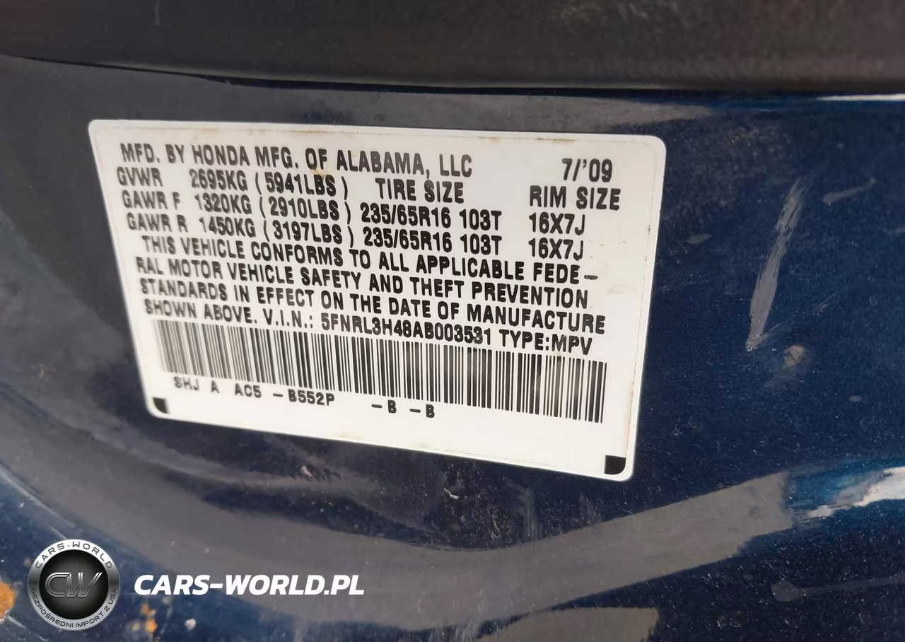 2010 Honda Odyssey Ex VIN:5FNRL3H48AB003531 - 9