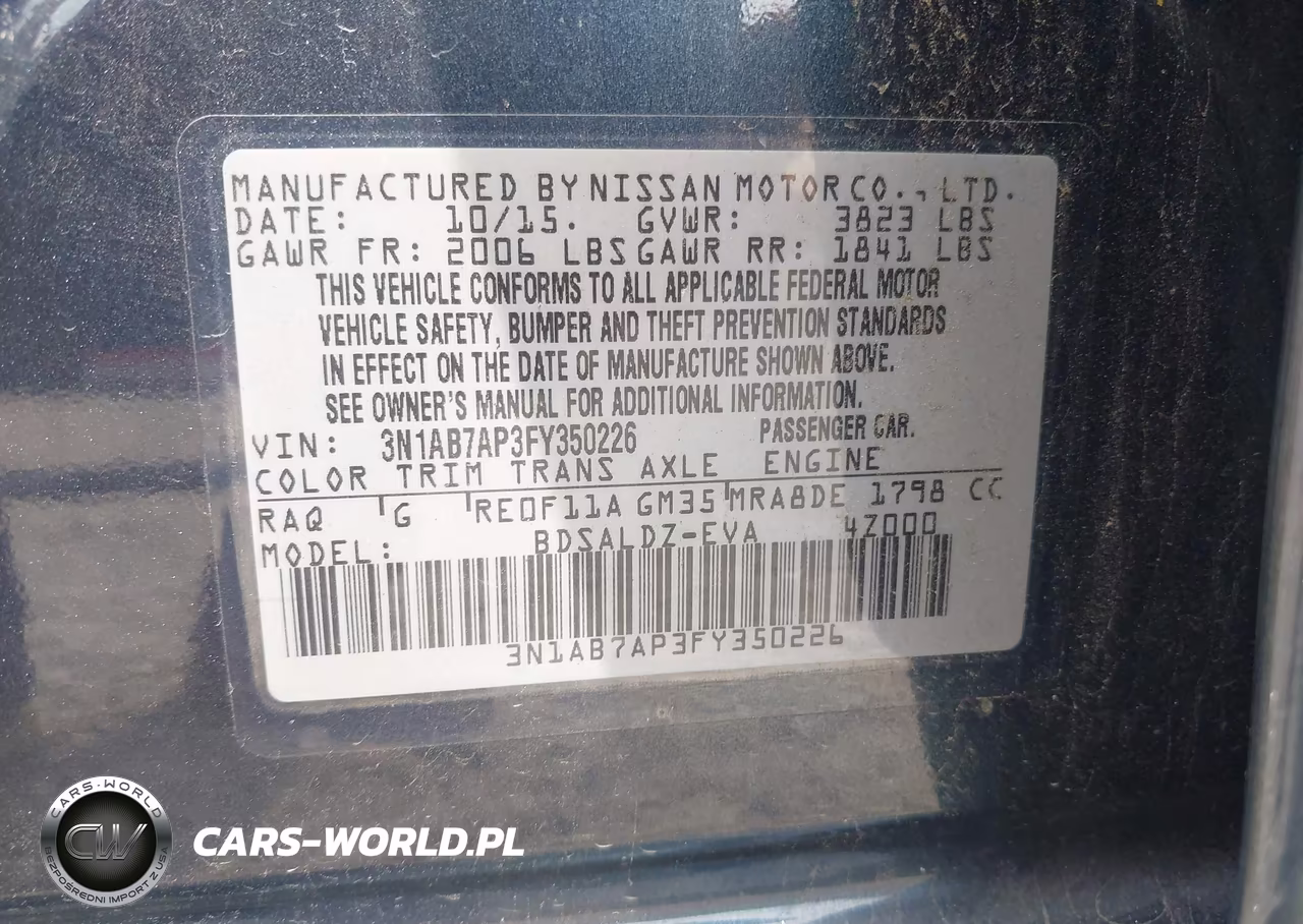 2015 Nissan Sentra Sv VIN:3N1AB7AP3FY350226 - 9
