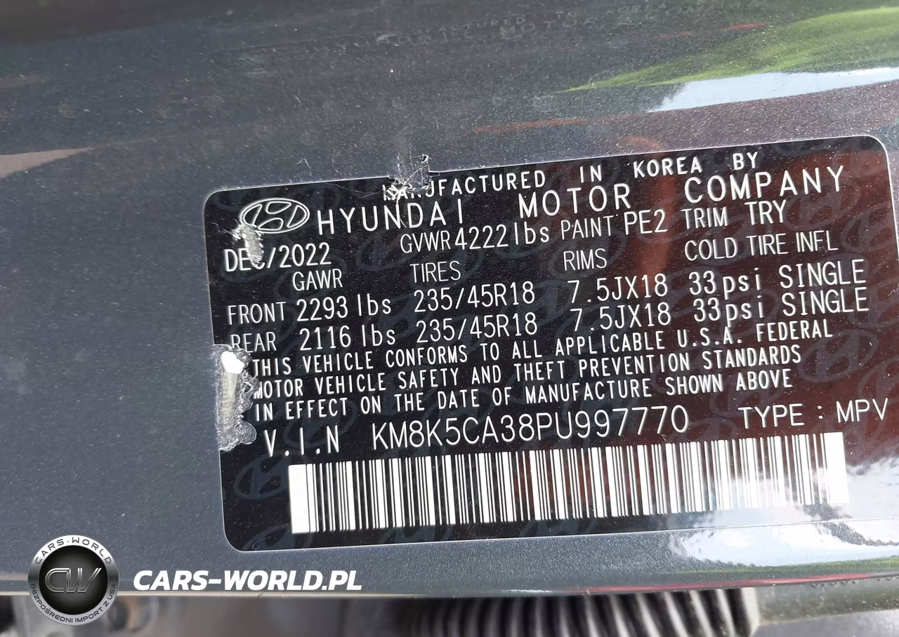 2023 Hyundai Kona Limited VIN:KM8K5CA38PU997770 - 9