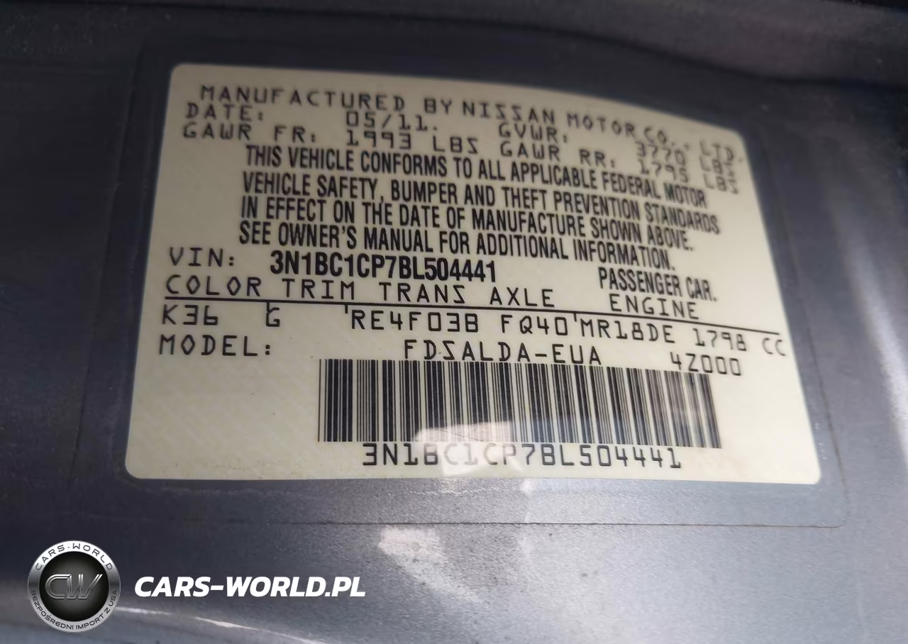 2011 Nissan Versa 1.8S VIN:3N1BC1CP7BL504441 - 9