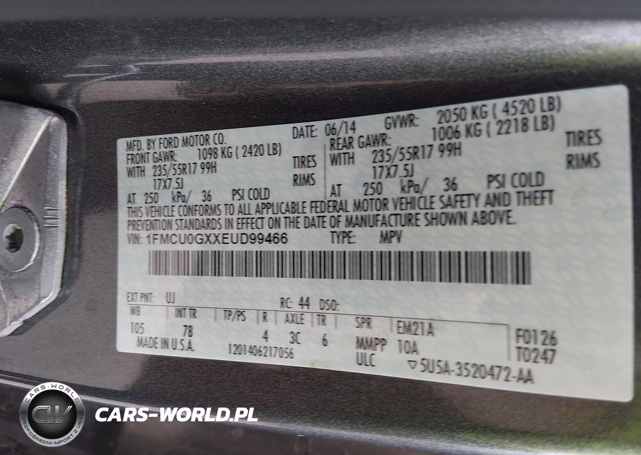 2014 Ford Escape Se VIN:1FMCU0GXXEUD99466 - 9