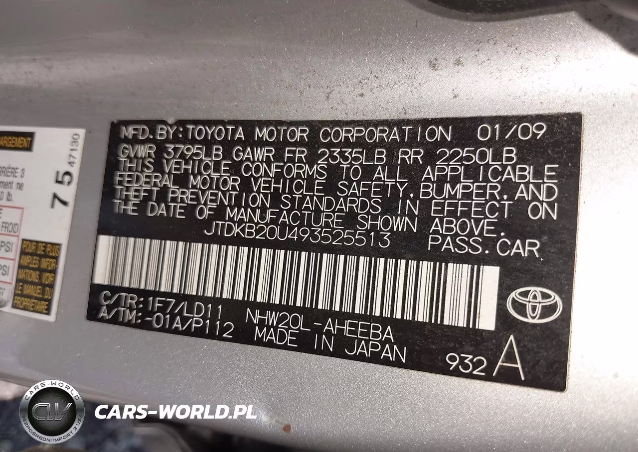 2009 Toyota Prius VIN:JTDKB20U493525513 - 9