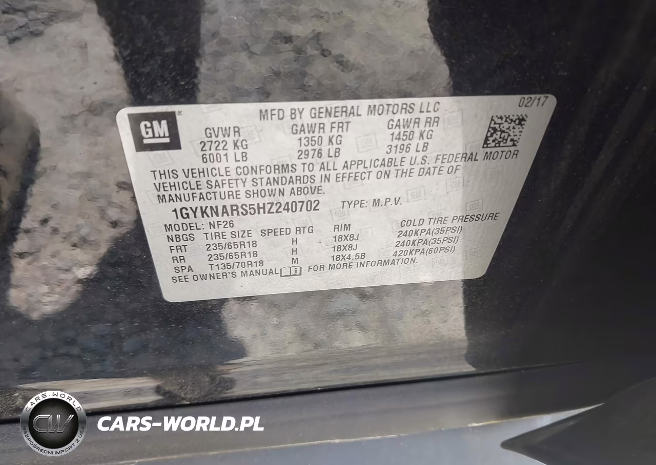 2017 Cadillac Xt5 Standard VIN:1GYKNARS5HZ240702 - 9