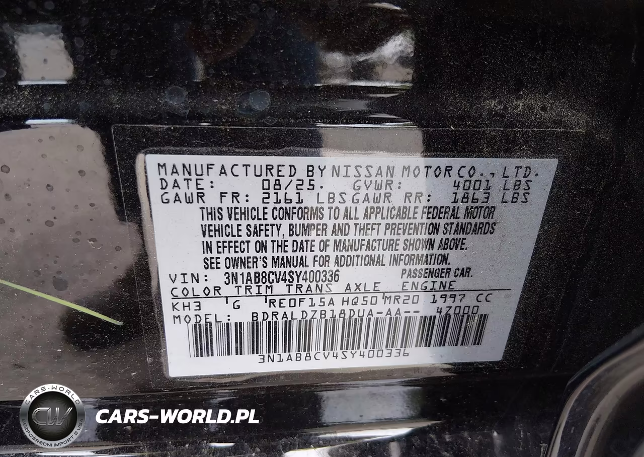 2025 Nissan Sentra Sv VIN:3N1AB8CV4SY400336 - 9