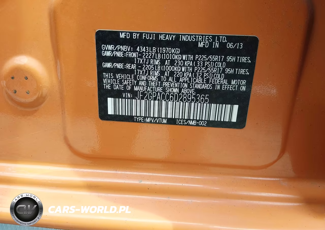 2013 Subaru Xv Crosstrek 2.0I Premium VIN:JF2GPACC6D2895365 - 9