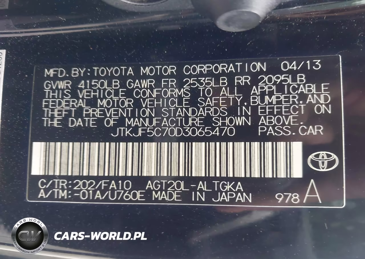 2013 Scion Tc VIN:JTKJF5C70D3065470 - 9