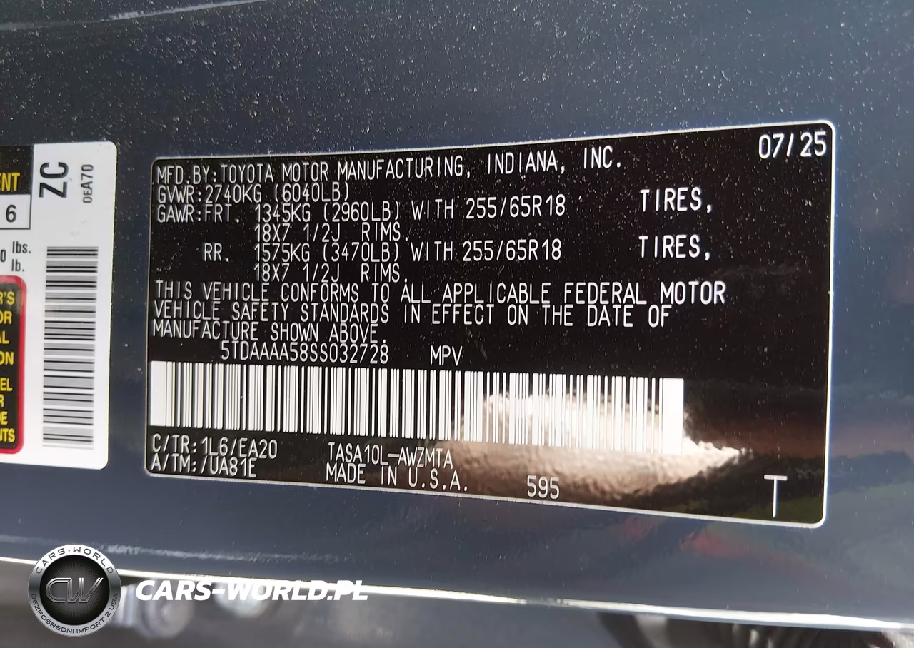 2025 Toyota Grand Highlander Xle VIN:5TDAAAA58SS032728 - 9