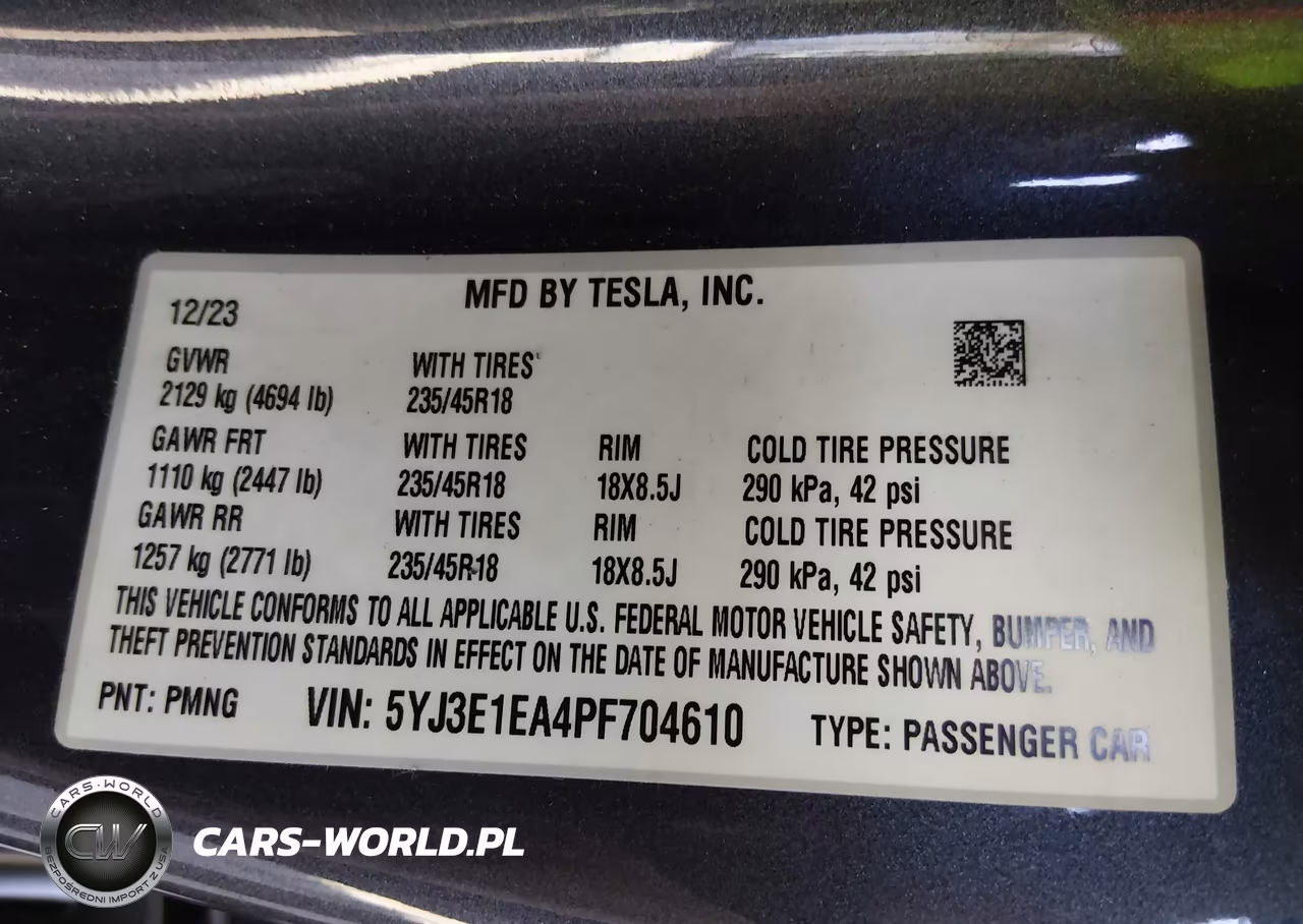 2023 Tesla Model 3 Rear-Wheel Drive VIN:5YJ3E1EA4PF704610 - 9
