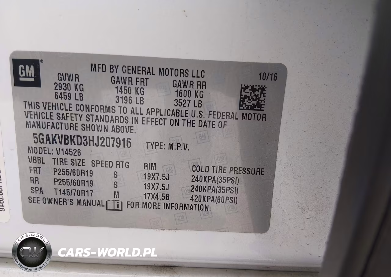 2017 Buick Enclave Leather VIN:5GAKVBKD3HJ207916 - 9