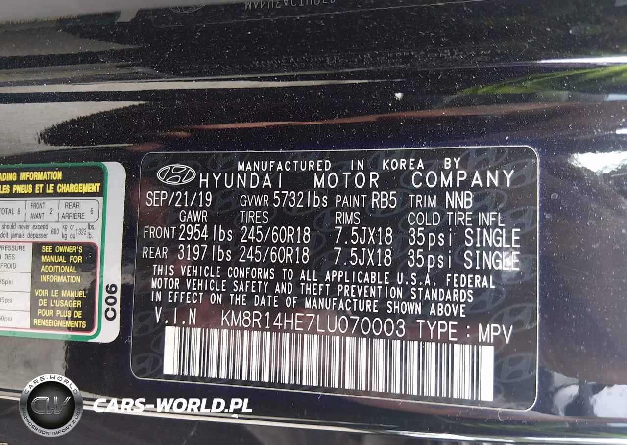 2020 Hyundai Palisade Se VIN:KM8R14HE7LU070003 - 9