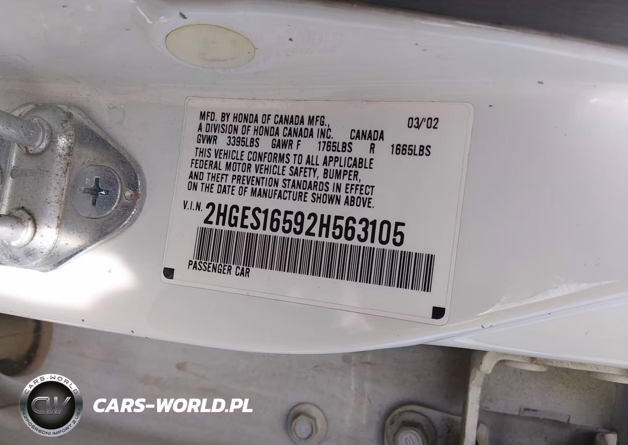 2002 Honda Civic Lx VIN:2HGES16592H563105 - 9