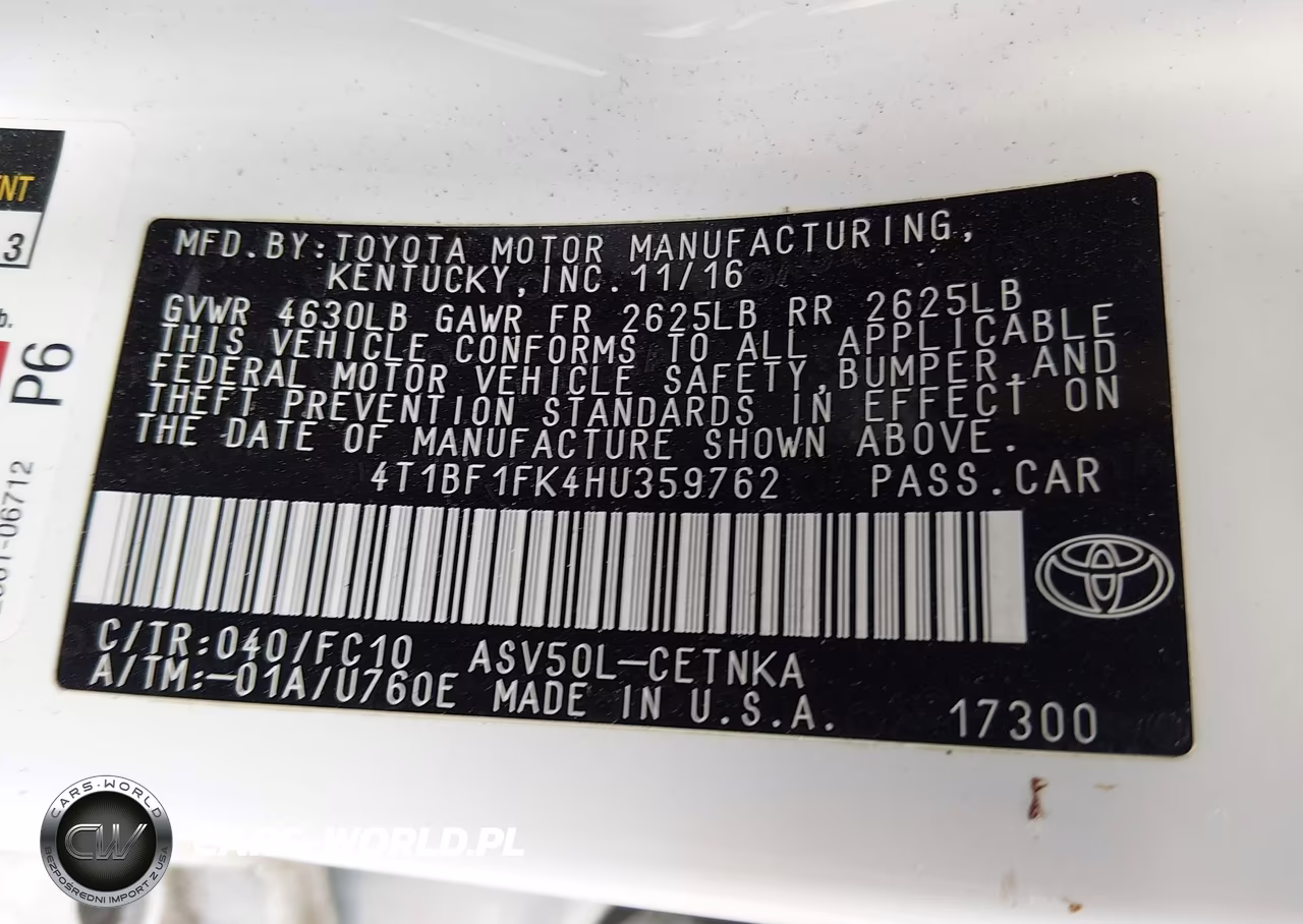 2017 Toyota Camry Le VIN:4T1BF1FK4HU359762 - 9