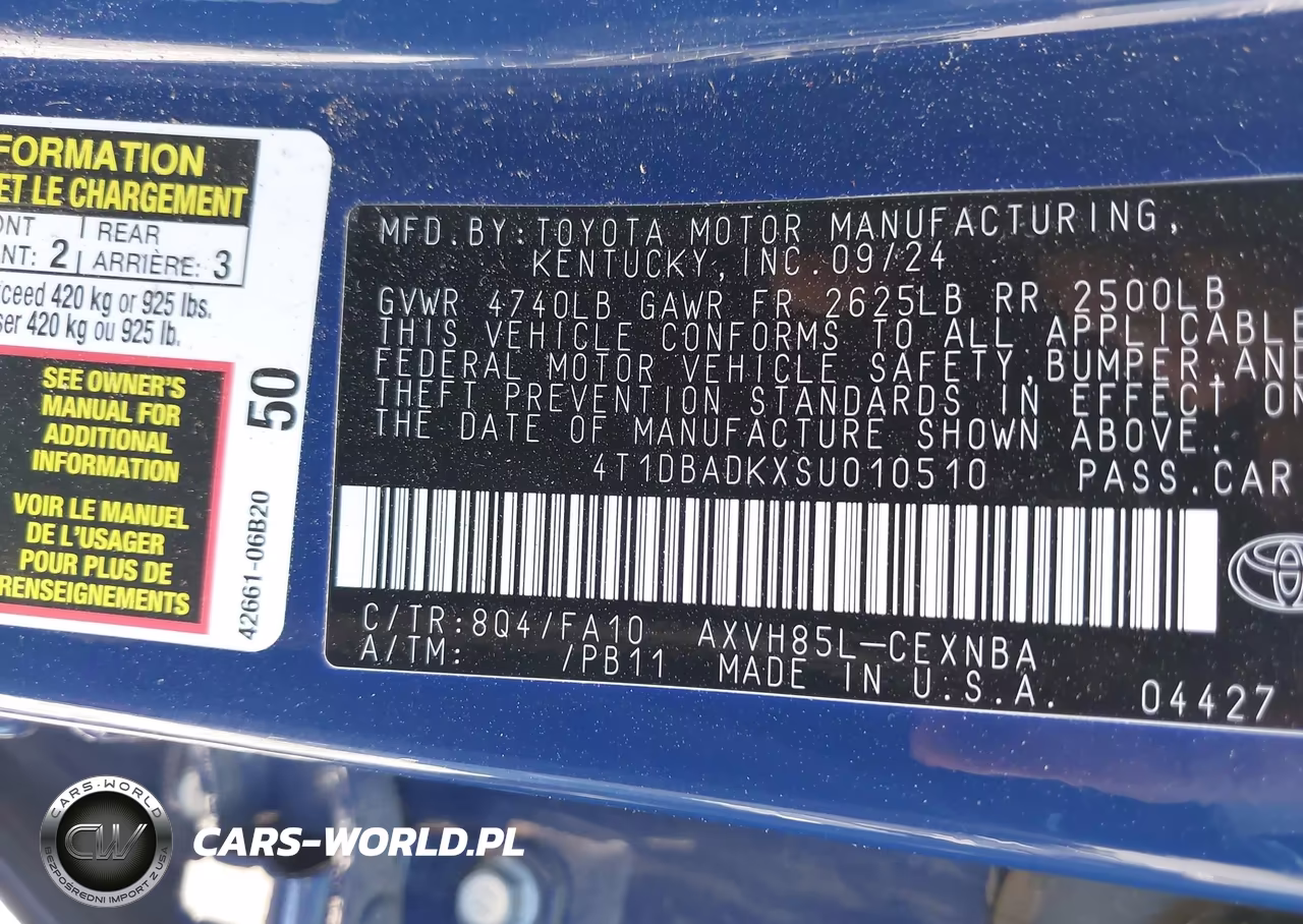 2025 Toyota Camry Le VIN:4T1DBADKXSU010510 - 9