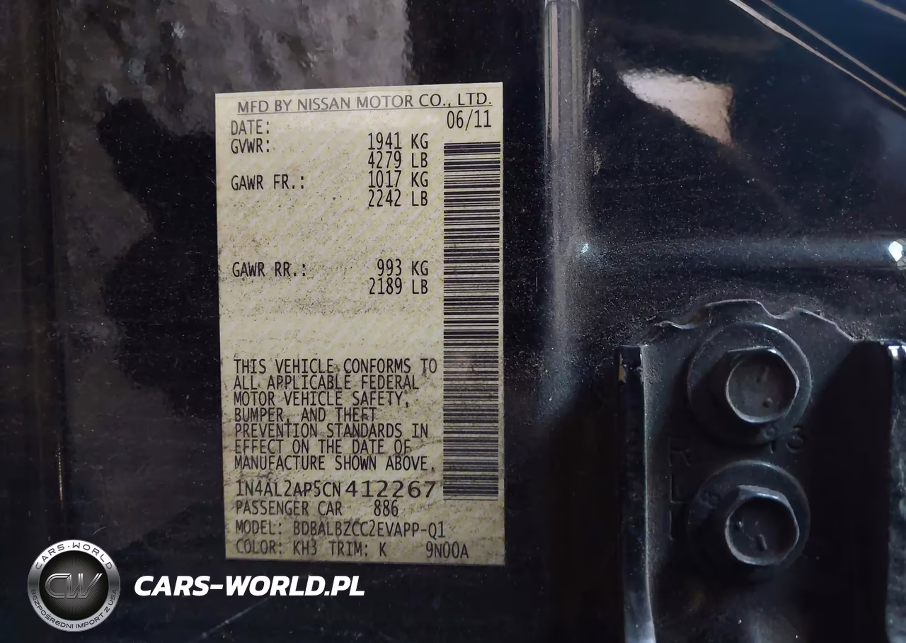 2012 Nissan Altima 2.5 S VIN:1N4AL2AP5CN412267 - 9