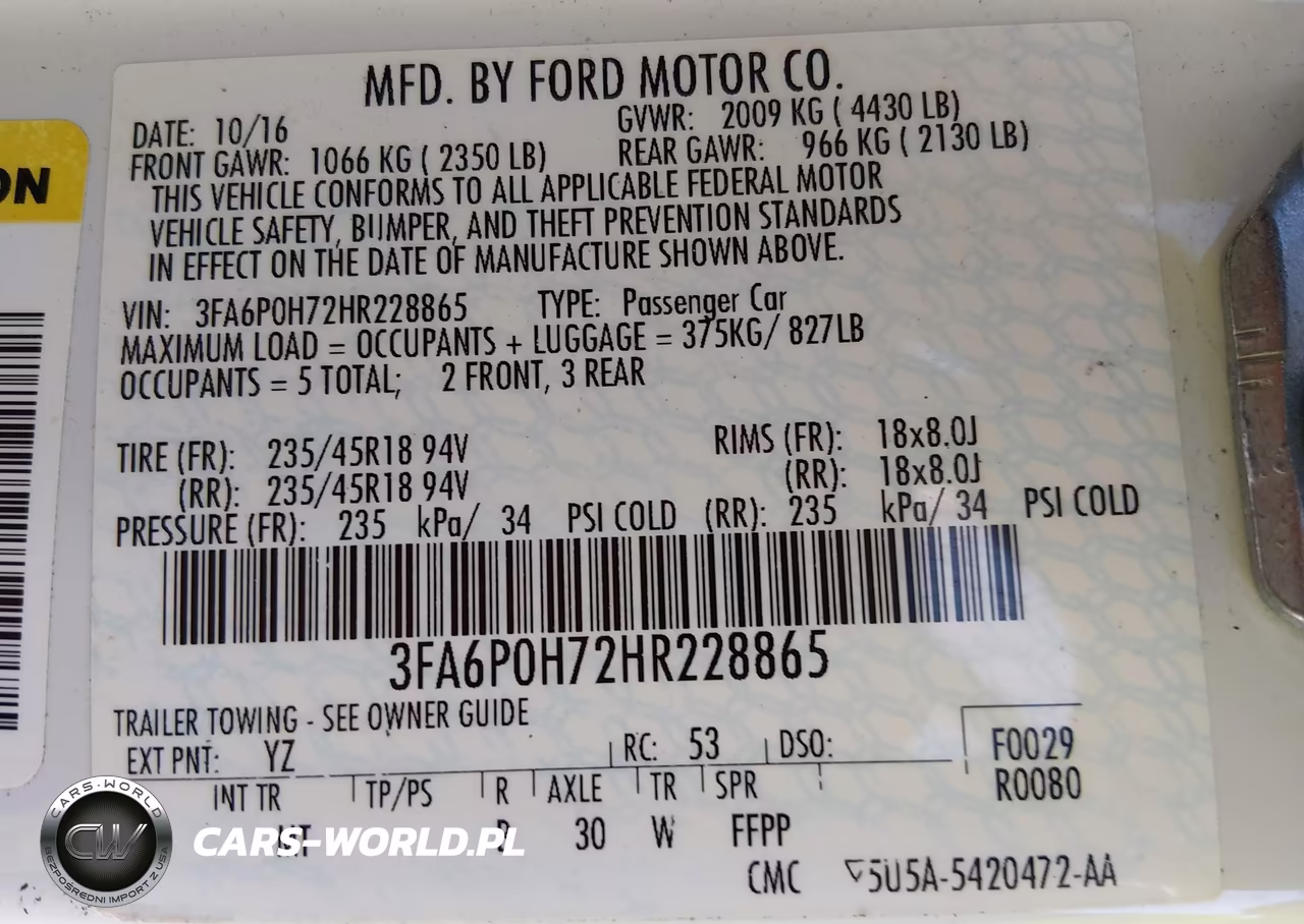 2017 Ford Fusion Se VIN:3FA6P0H72HR228865 - 9